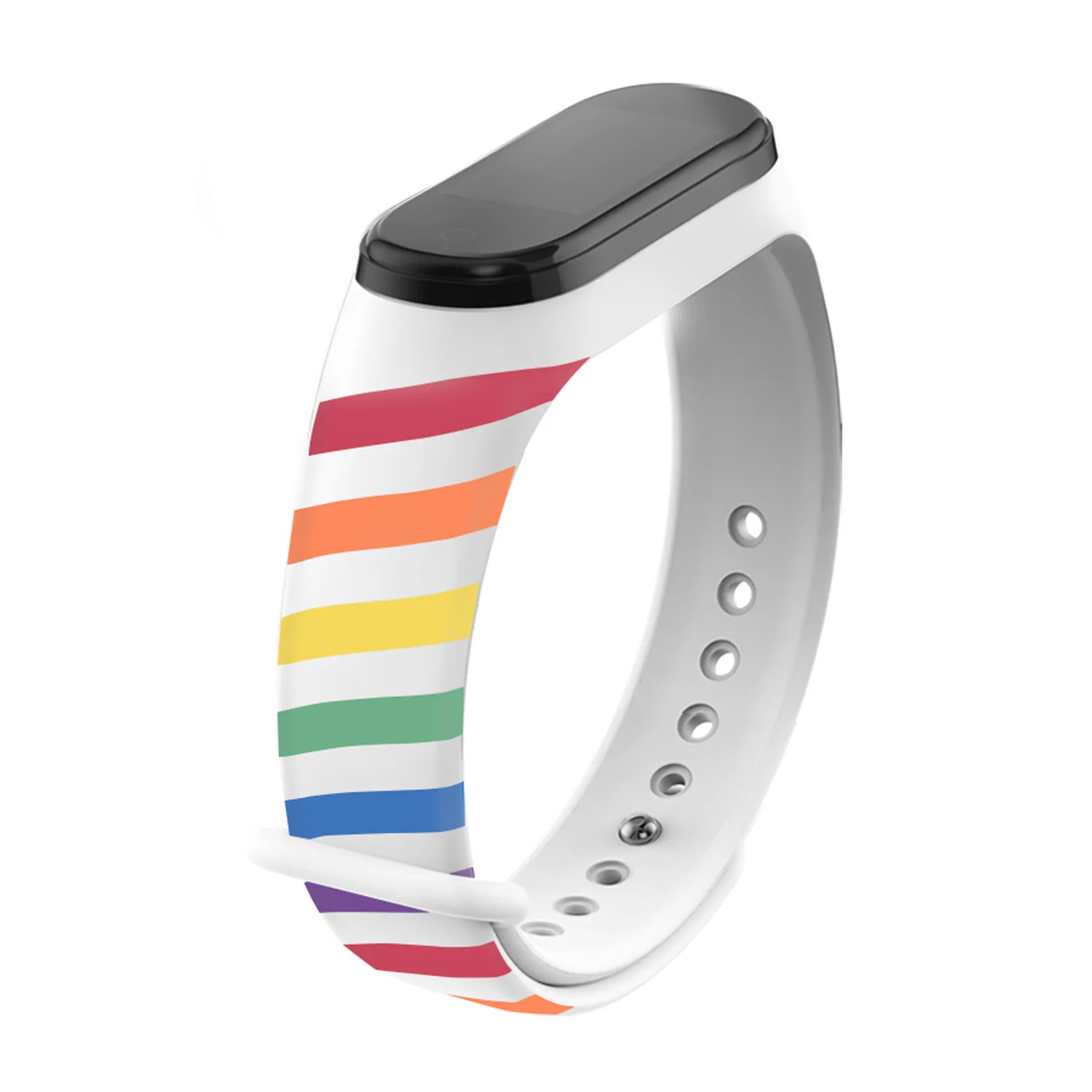 Strap For Xiaomi Mi Band 6 5 4 3 Strap Silicone Printed Belt Twist Rainbow Xiaomi 3 4 Bracelet Smart Sports Fitness Wristband