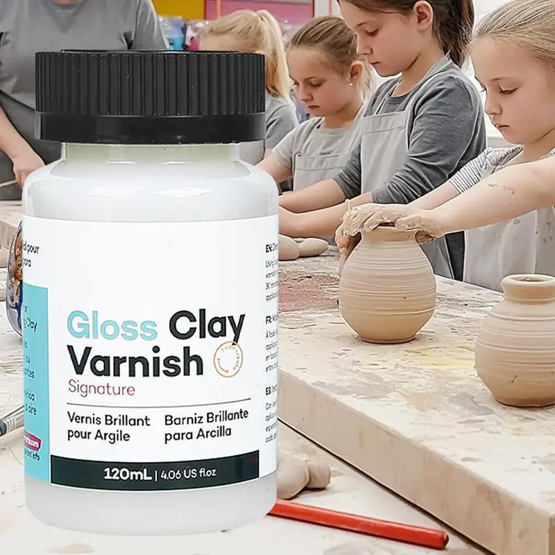 Clay Varnish 120ml Safe Air Dry Clay Gloss ForAcrylic Glossy Clay Varnish Waterproof Air Dry Clay Sealant High Gloss Finish For