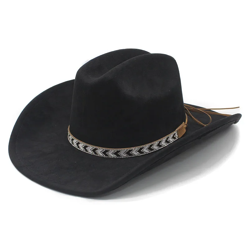 Suede Velvet Top Hat European and American Retro Fashion One-word Top Fedora Hat American-style Curled Brim Gentleman Hat