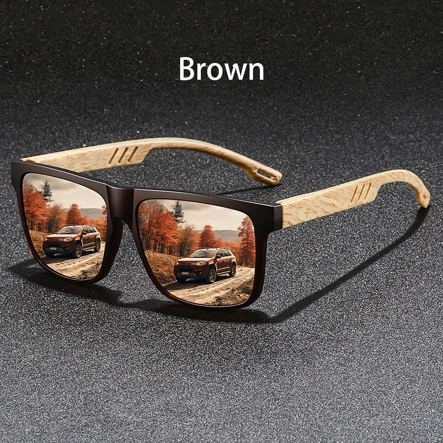 Modische Vintage Unisex Quadratische Sonnenbrille für Männer und Frauen Angeln Fahren Luxus Marken Designer Sonnenbrillen – Detail 4