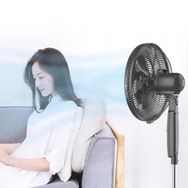 16Aerodynamic Floor Fan Moonlight-Blade Design with Copper Motor 3Gentle Modes Adjustable Height for Home/Office Ventilation