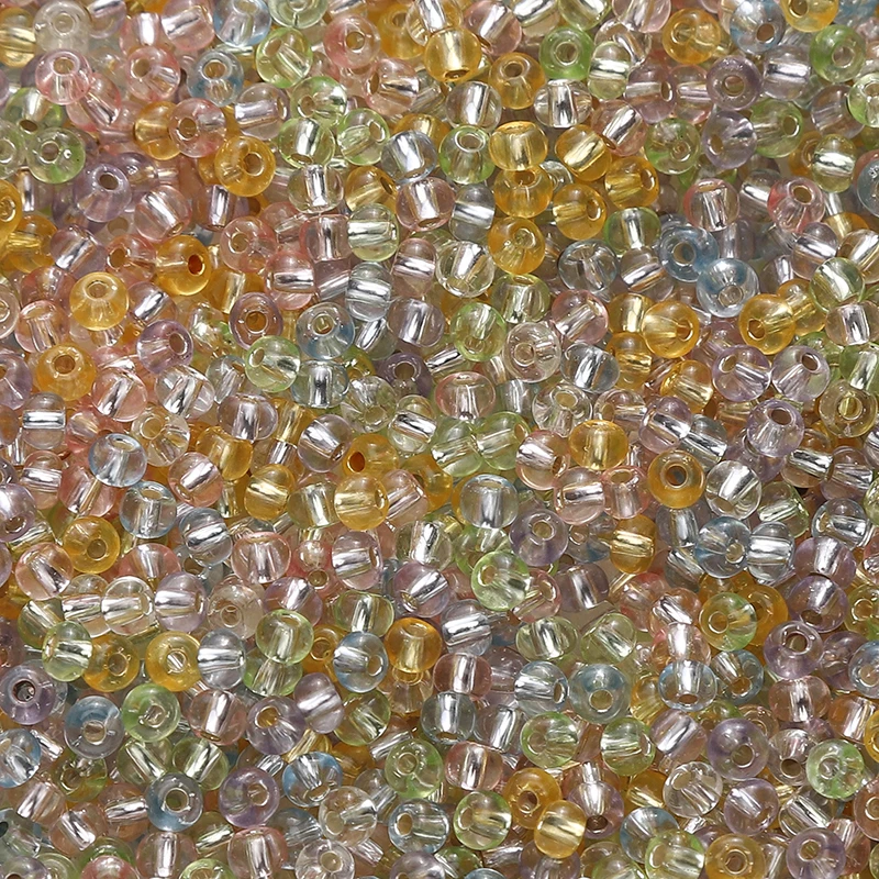 300pcs Silver Lined Seed Beads, 3mm Round Czech Glass Beads