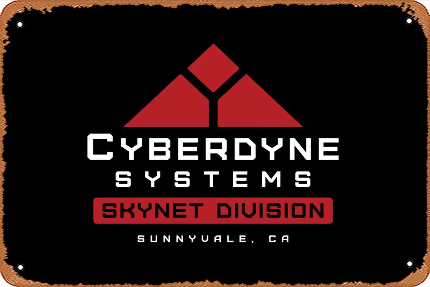 Retro Tin Sign Cyberdyne Systems Skynet Division T-shirt Vintage Funny Novelty Metal Signs Man Cave Humorous Signs Movies Music