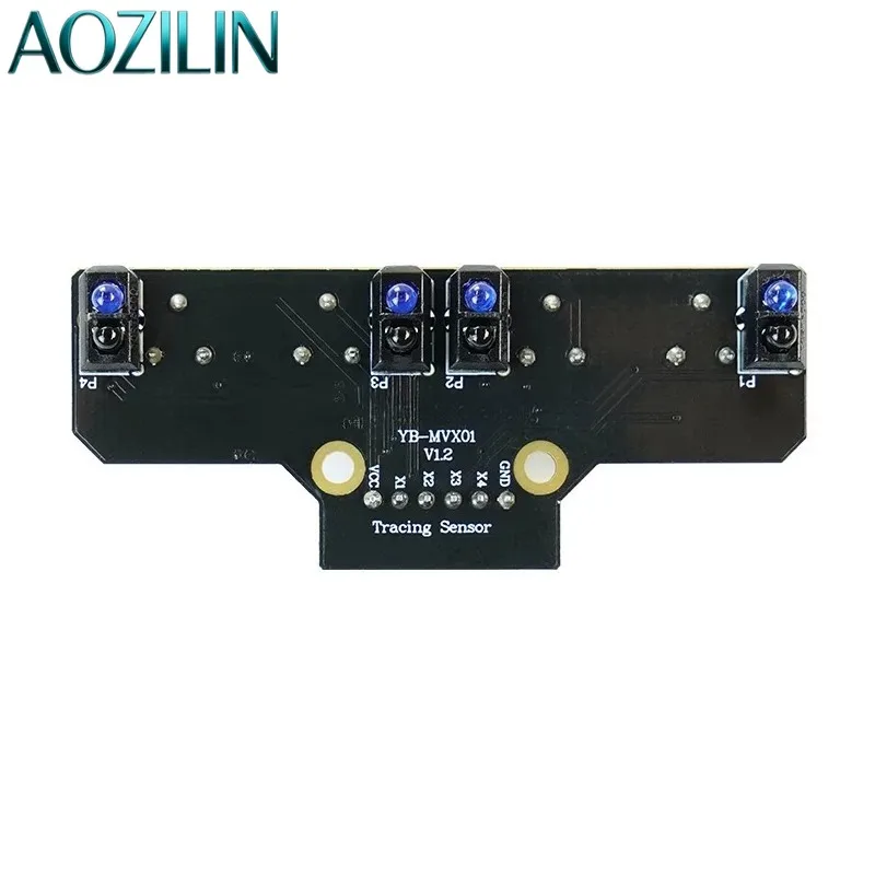 AOZILIN 4‑Way Infrared Line Follower Sensor Module Detection Board For DIY Smart Car Robot Electronic Component