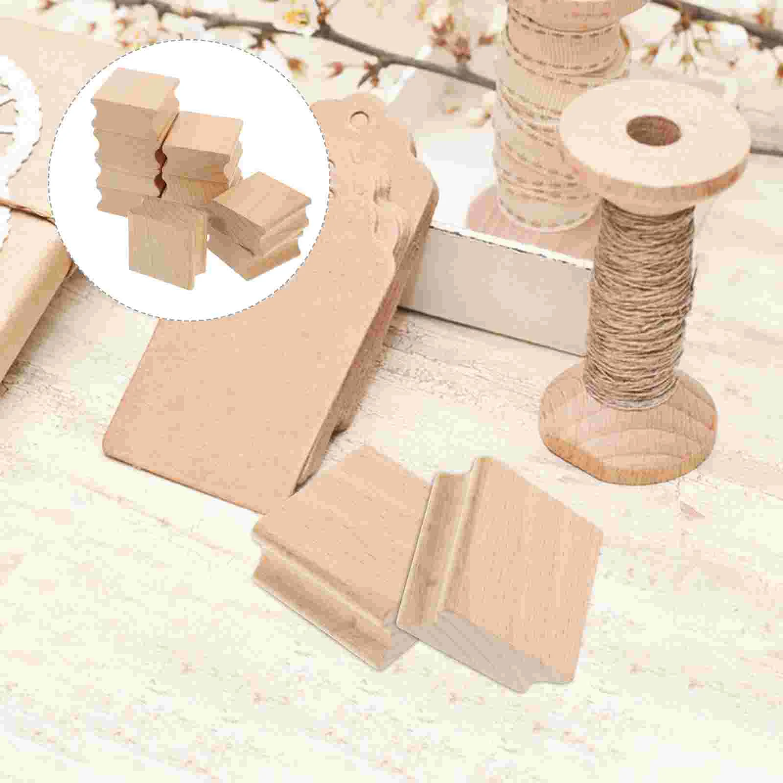 10 Pcs Wooden Seal Stamps Scrapbook Accessories Unfinished Handle Blank Stamper Baby
