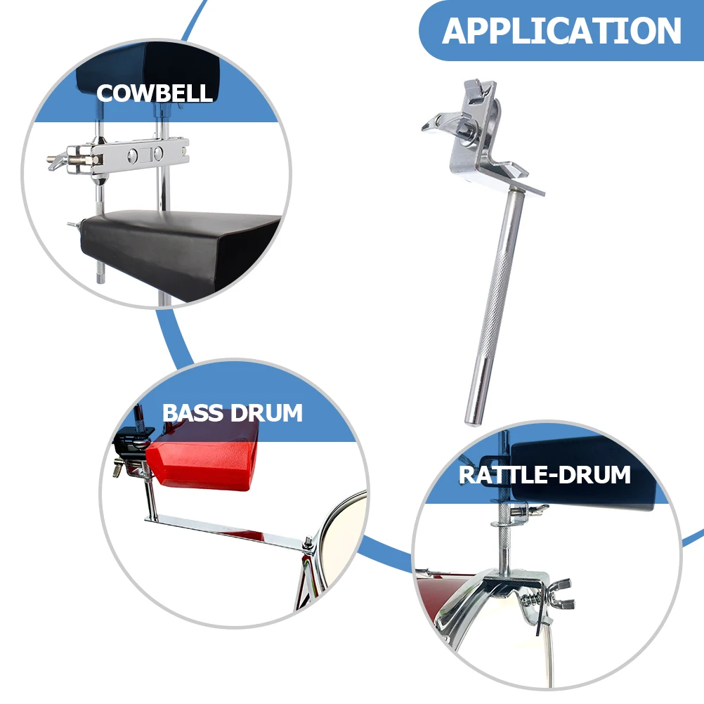 

Cowbell Clamp Sturdy Mounted Holder Durable Cowbell Fixing Clip For Drum Set Music Instrument Part Drum Hardware Accessory