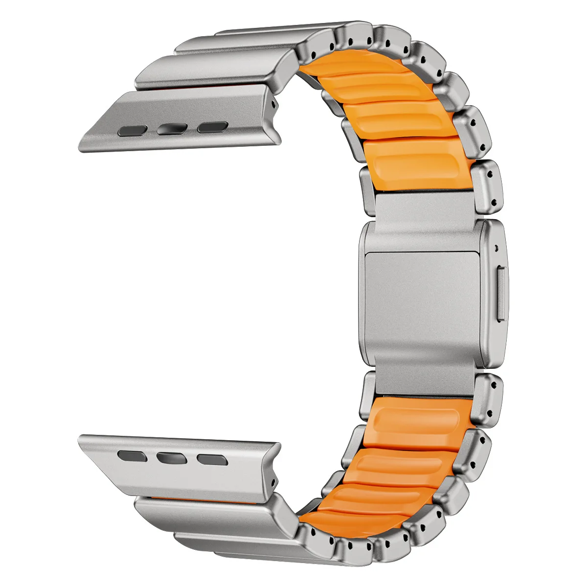 For Apple Apple Watch11Ultra Titanium I-shaped Magnetic Buckle One Bead Silicone Gel Watch Strap