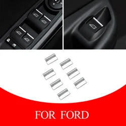 Car Windows Lift Knob Trim Window Lifter Buttons Stickers For Ford Fiesta Ecosport Focus 3 4 MK3 MK4 2012-2015 Accessories