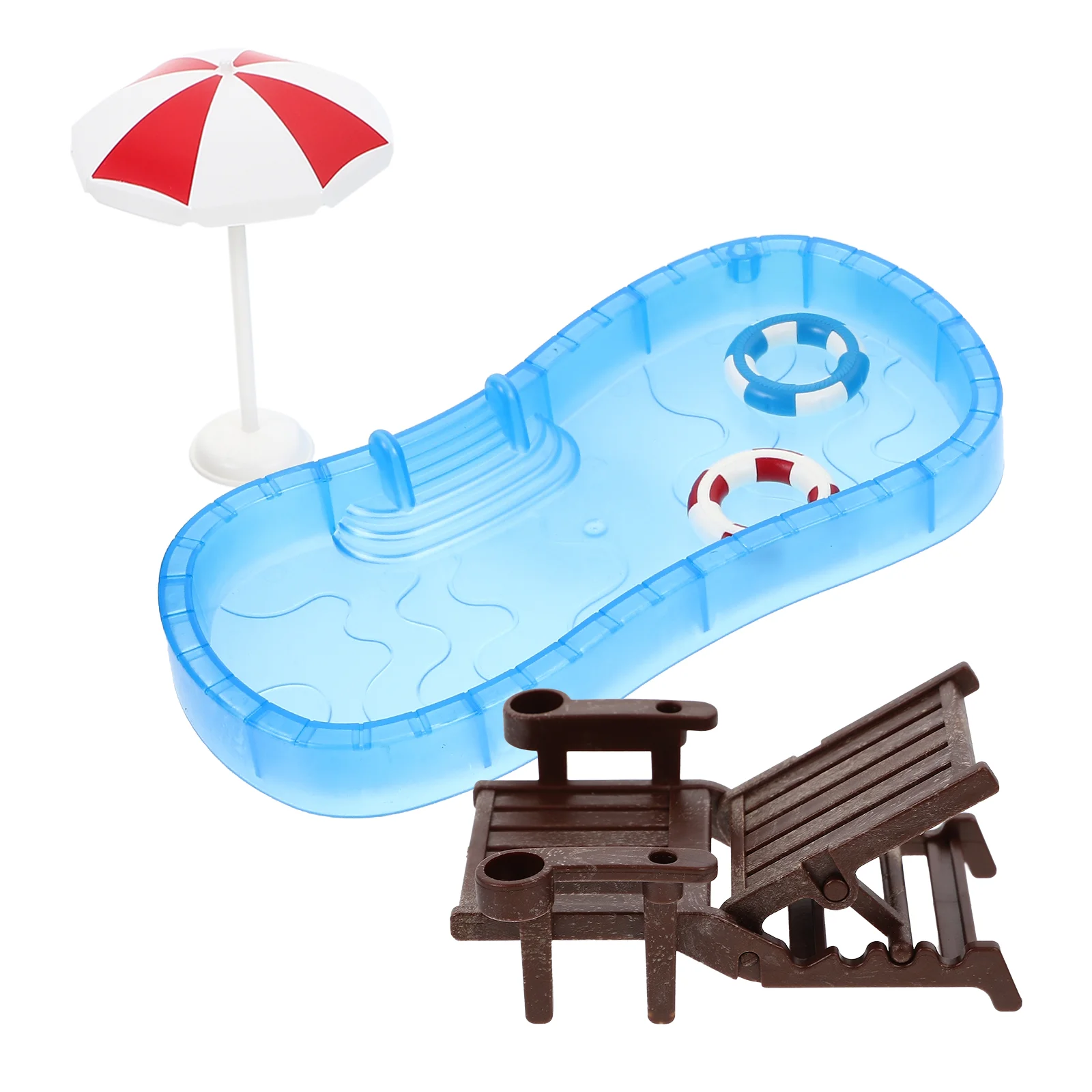 House Beach Chair Photo Prop Kids Mini Toy Playhouse Summer Pool Furniture Scene Plastic Micro Decoration DIY