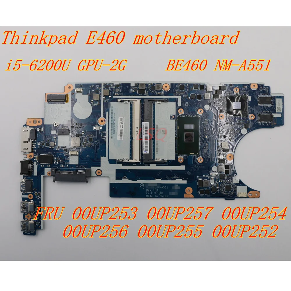 

For Lenovo Thinkpad E460 i5-6200U laptop independent graphics card motherboard.FRU 00UP253 00UP257 00UP254 00UP256 00UP255