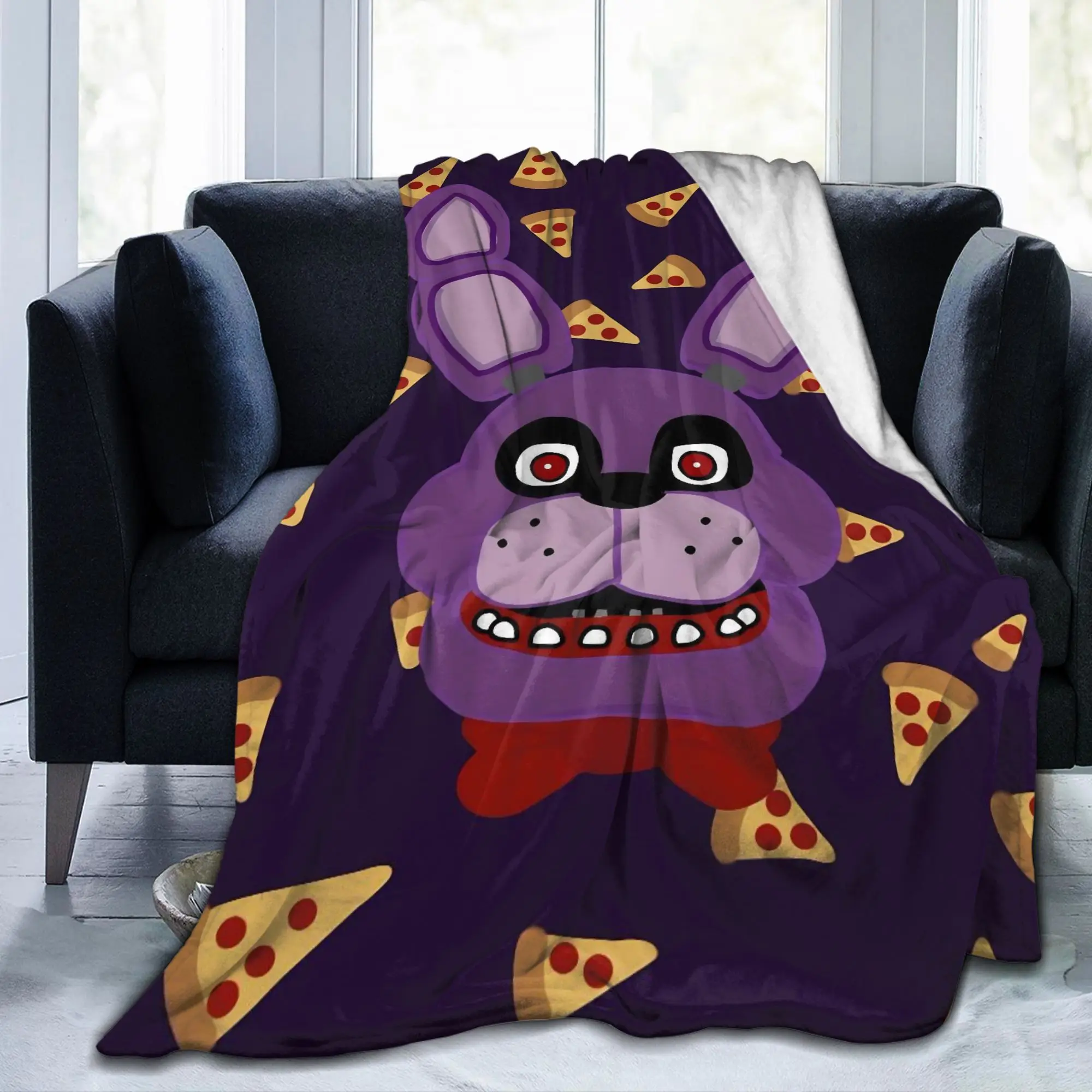 FNAF At Freddys Blankets Velvet Summer  Portable Super Warm Throw Blankets for Bed Couch Bedspread
