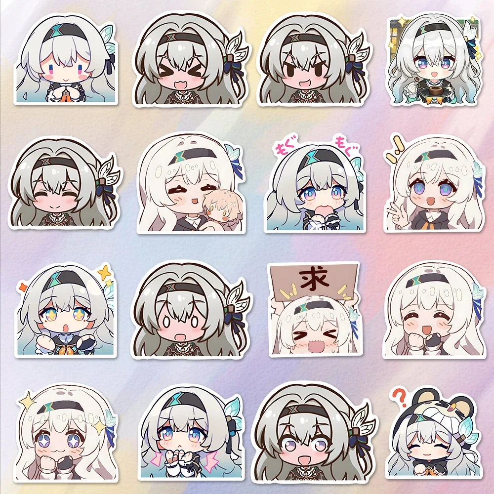 Honkai: 스타 레일 반딧불 애니메이션 학생 스케이트 보드 오토바이 스티커 방수 컵 스티커 핸드폰 태블릿 가방 스티커