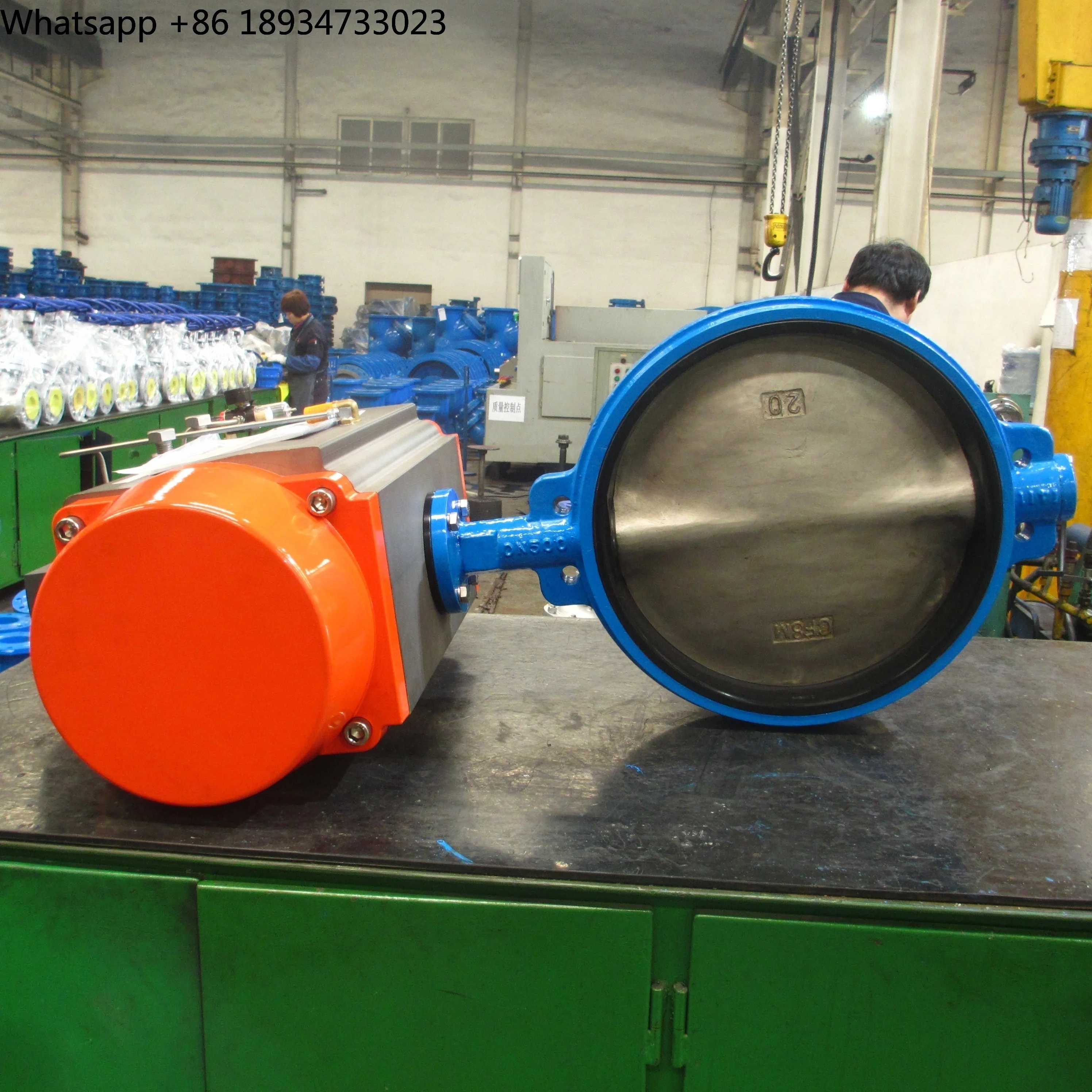 Pneumatic Actuator DN500 Wafer Type Butterfly Valve with Limit Switch