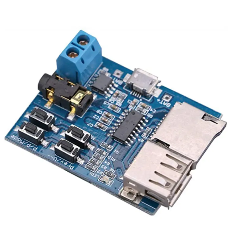 ABAN Mp3 Lossless Decoding Board Mp3 Decoder Module TF Card U Disk Decoding Player Comes with Power Amplifier