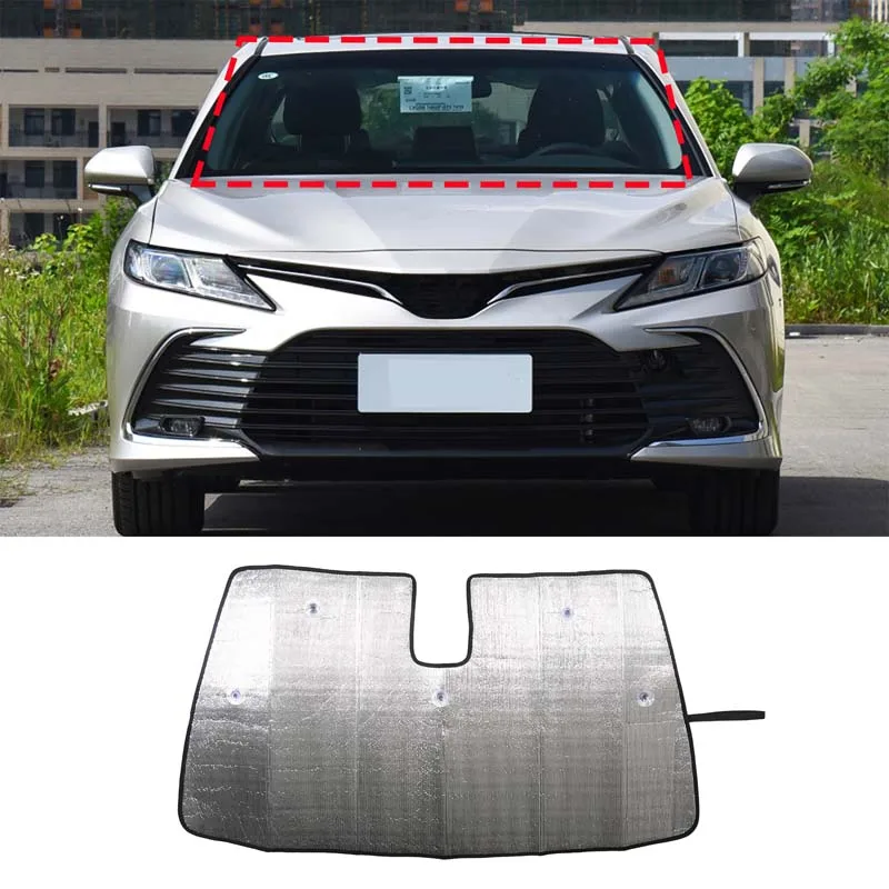

For Toyota Camry 2018-2023 Aluminum Foil Silver Car Styling Car Front Glass UV Protection Sunshade Car Protection Accessories