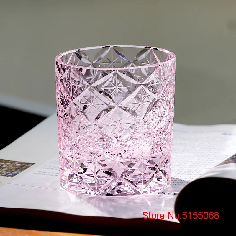 K9 Crystal Starry Sky Whiskey Cup Starlight Edo Kiriko Hand Engraving Heavy Whisky Rock Liquor Wine Glasses XO Tumbler Gift Box