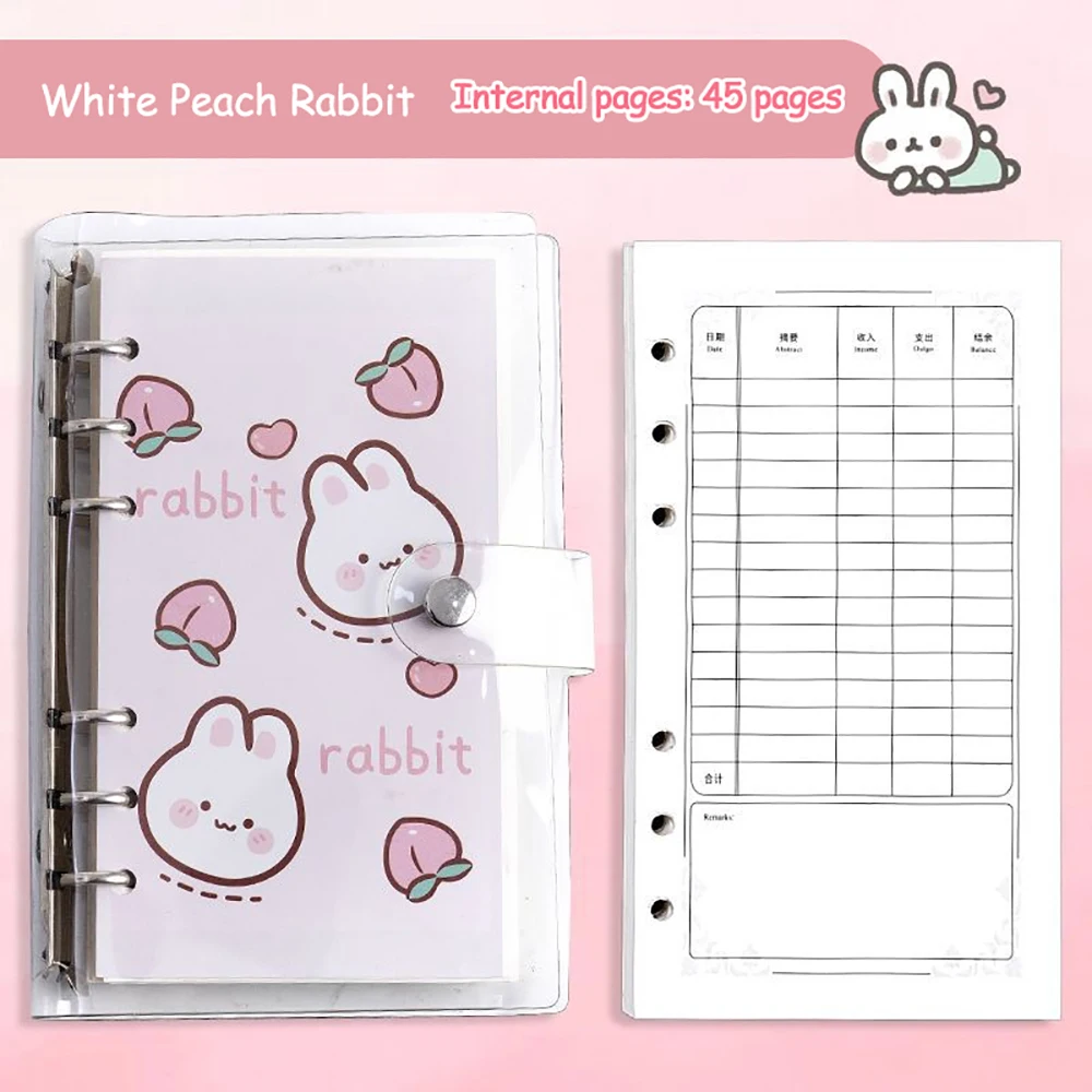 สมุดบันทึกการ์ตูน A6สมุดบันทึกค่าใช้จ่ายรายวันสมุดรายวันรายวัน/รายสัปดาห์/รายเดือนสมุดจดบันทึกประจำวันนักเรียนวางแผน