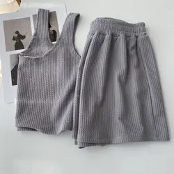 QWEconvex-Ensemble de pyjamas d'été pour femmes avec shorts, vêtements de maison décontractés, nuisette, olympiques féminins, 2 pièces