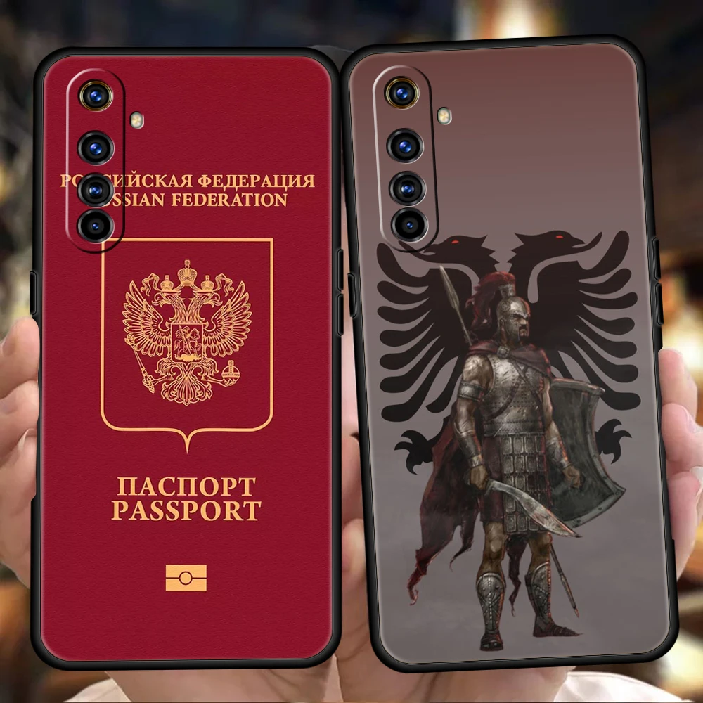 Albania Passport Soft TPU For Realme 10 11 8i 9i 9 Pro Plus GT2 C3 6 7 8 Pro C21 C11 C25 C35 Pro 5G Shockproof Phone Cover Capas