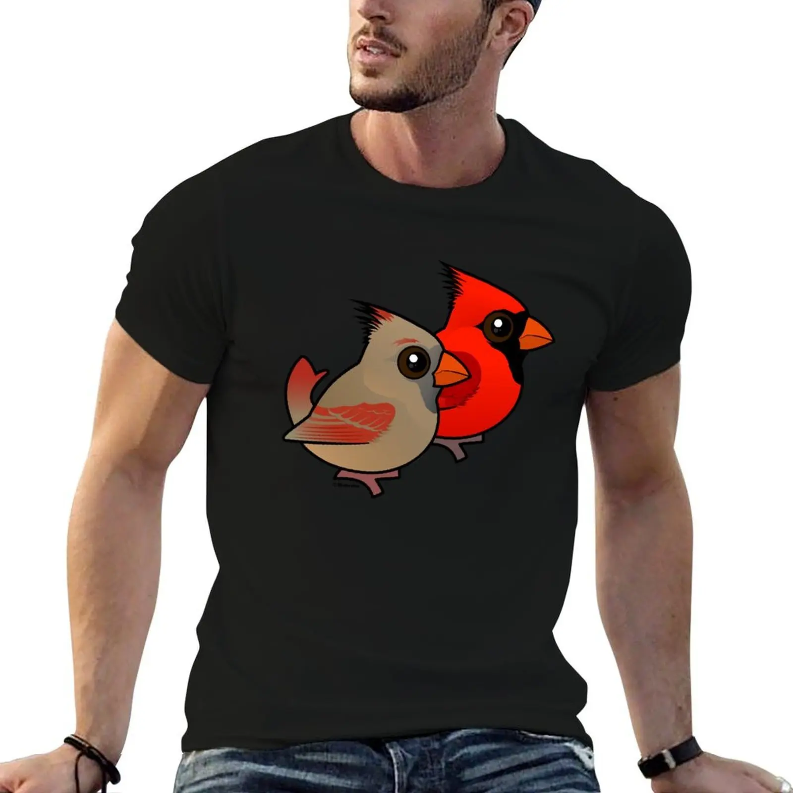 Birdorable Northern Cardinal Pair T-Shirt clothes essential t shirt mens big and tall t shirts