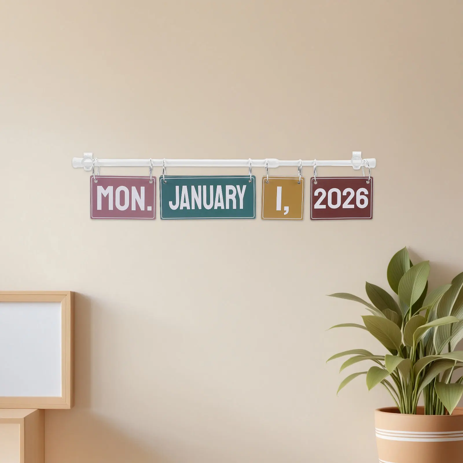 1Set Classroom Calendar Bulletin Board Set Flip Design with Adjustable Holder Date Cards Vibrant Decor for Elementary Learning