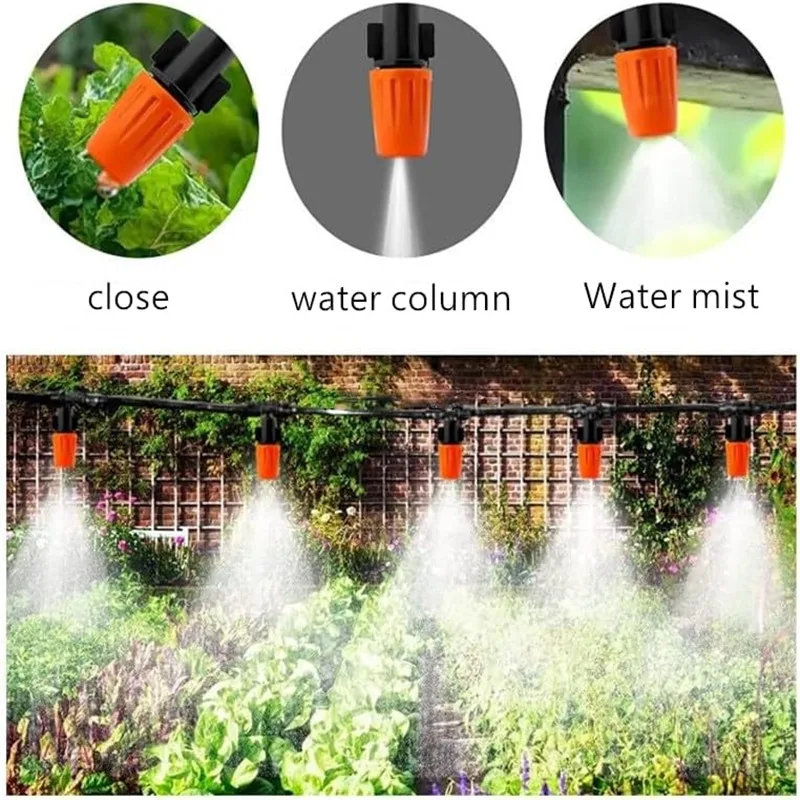 20/50PCS Spray Nozzle Emitter Three Way Connector Micro Sprayer Dripper Mist Sprinkler Garden Drip Irrigation Atomization Nozzle