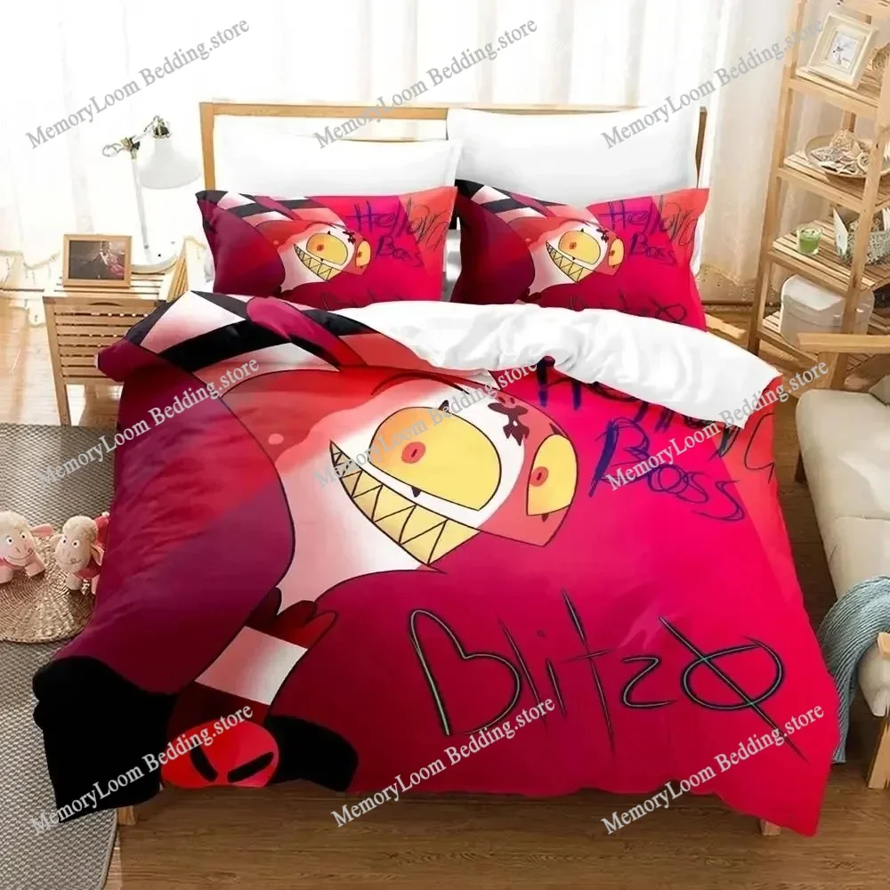 

Anime Helluva Blitzo Boss Bedding Set Duvet Cover Bed Set Quilt Cover Pillowcase Comforter king Queen Size Boys Adult
