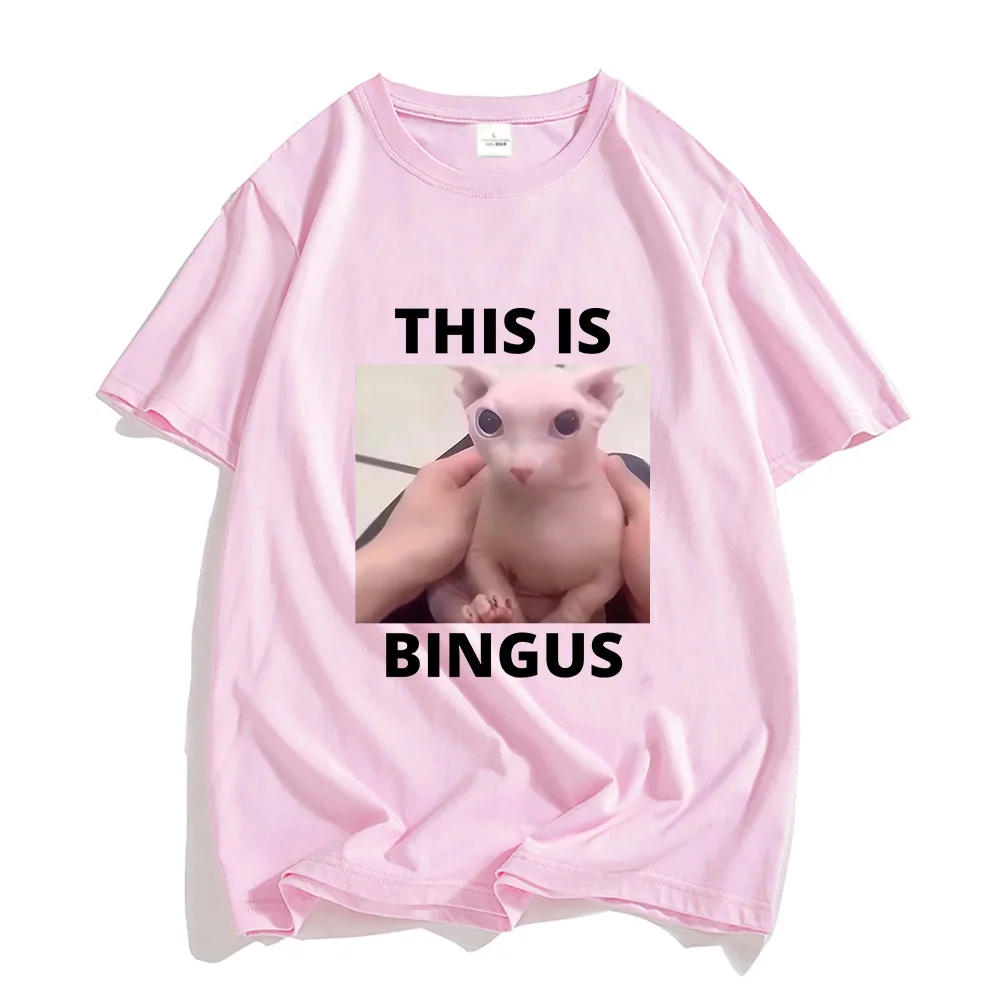 This Is Bingus Cat Tshirts Female Lovely Animal Photo Funko Pop T-shirts 100% Cotton Prevalent T Shirts Sense of Design Harajuku