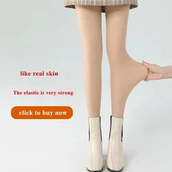 Collants à une couche pour femmes, collants à jambes nues lisses, chaussettes optiques en velours, peau thermique souriante, leggings d'hiver