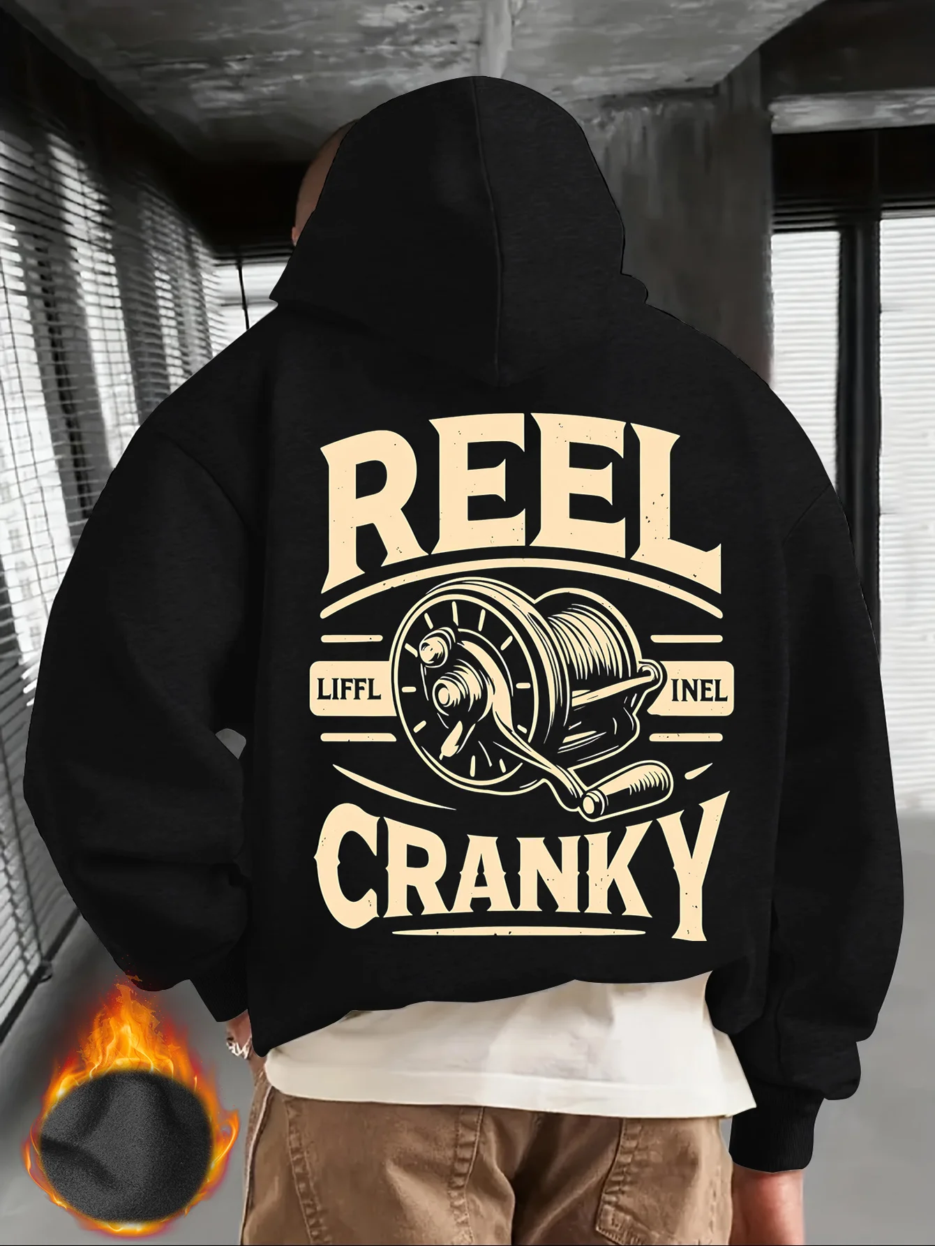 Herren Sport Hip-Hop Hoodie, Vintage Angelrolle Grafik Streetwear, Russische Größe Fleece Pullover Sweatshirt für Männer – Detail 4