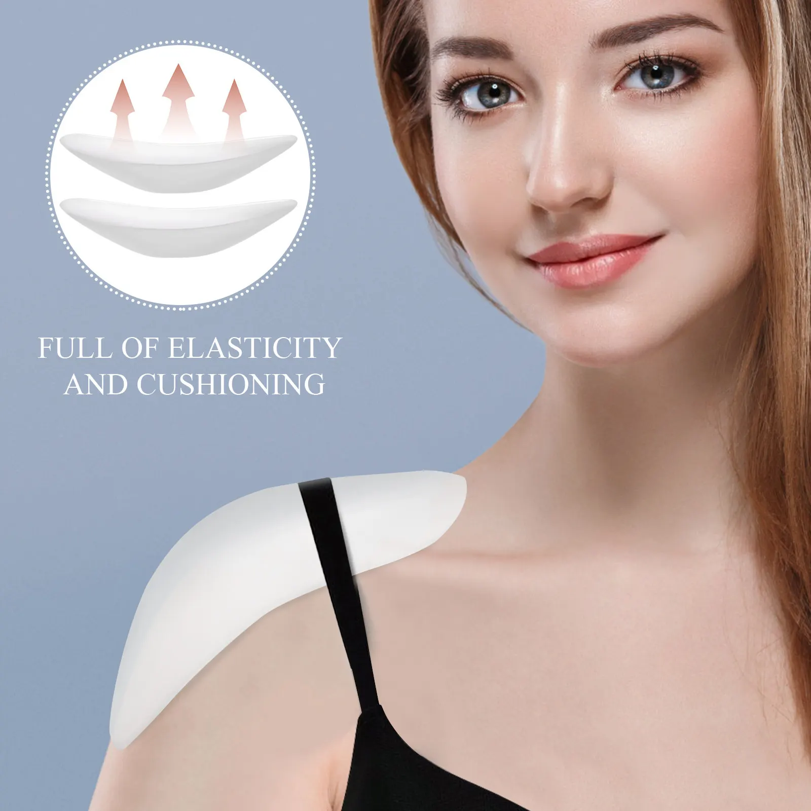 

3Pairs Silicone Invisible Shoulder Pads Self Adhesive Anti Slip Shoulder Push Up Pads for Women Clothes Support Enhancer