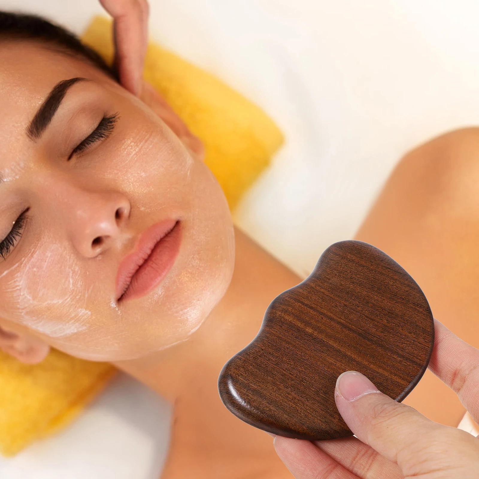 

Black Guasha Board Portable Mini Massage Tool for Face Neck H Feet Body Scraper Health Wooden Scrape