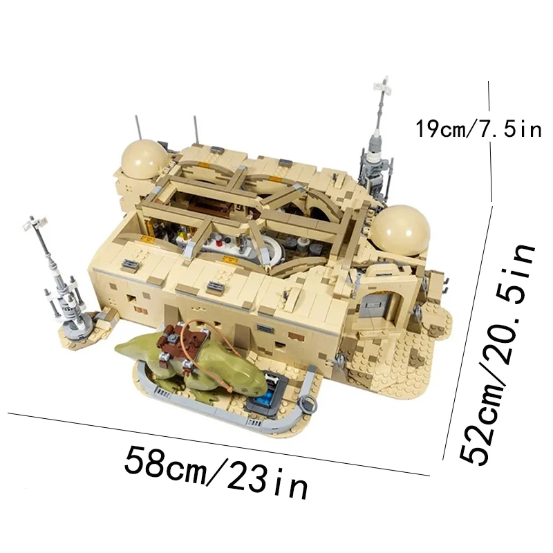 3187 Teile Star Mosd Eisley Cantina Baustein-Spielzeug DIY Weltraum-Modell Kompatibel mit Set 75290 Geburtstags- und Weihnachtsgeschenk für Erwachsene