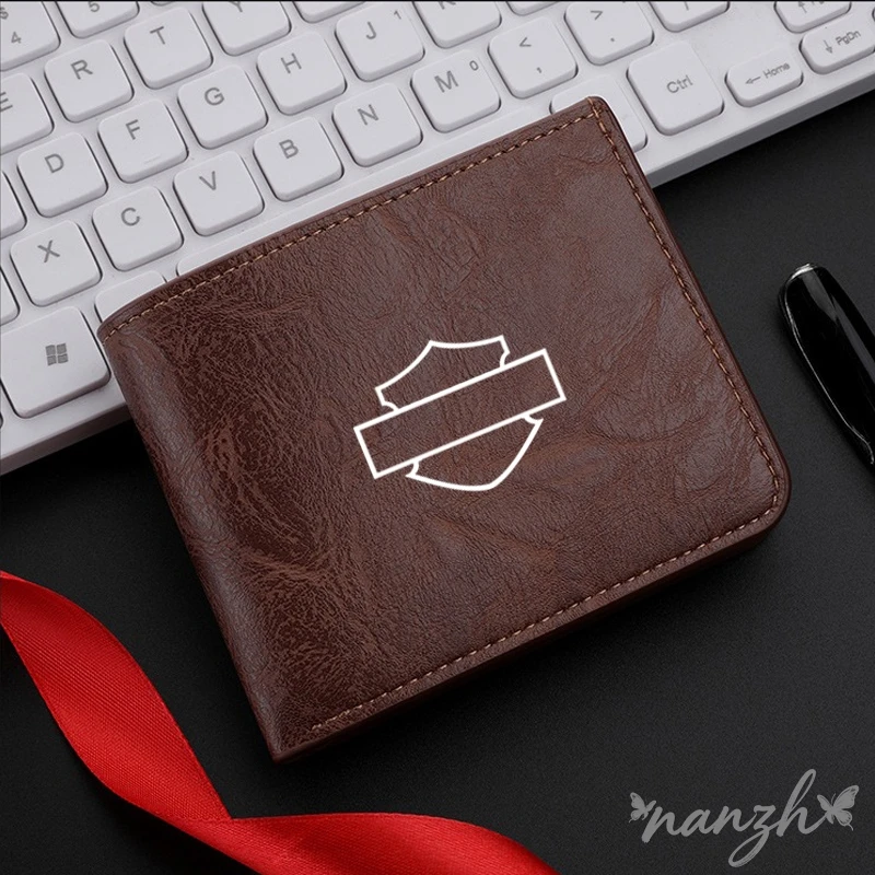 Leather Motorcycle Logo ID Card Driver License Package Wallet For Harley Davidson Softail Sportster VRSC Touring Street Glide - view 2
