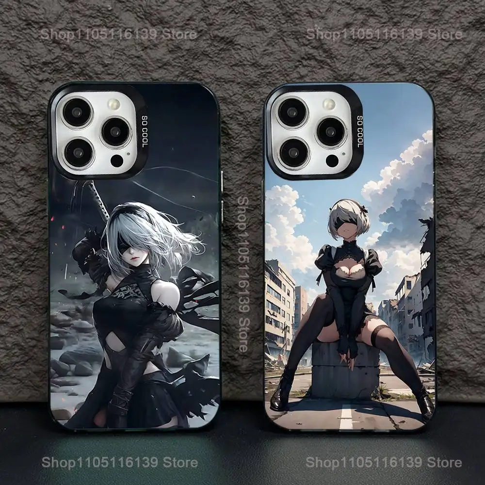 

Game N-Nier Automata Phone Case For iPhone 16,15,14,13,12,11,Pro,XS,Max,Plus,Mini,SE Black Candy Matte Shockproof Cover