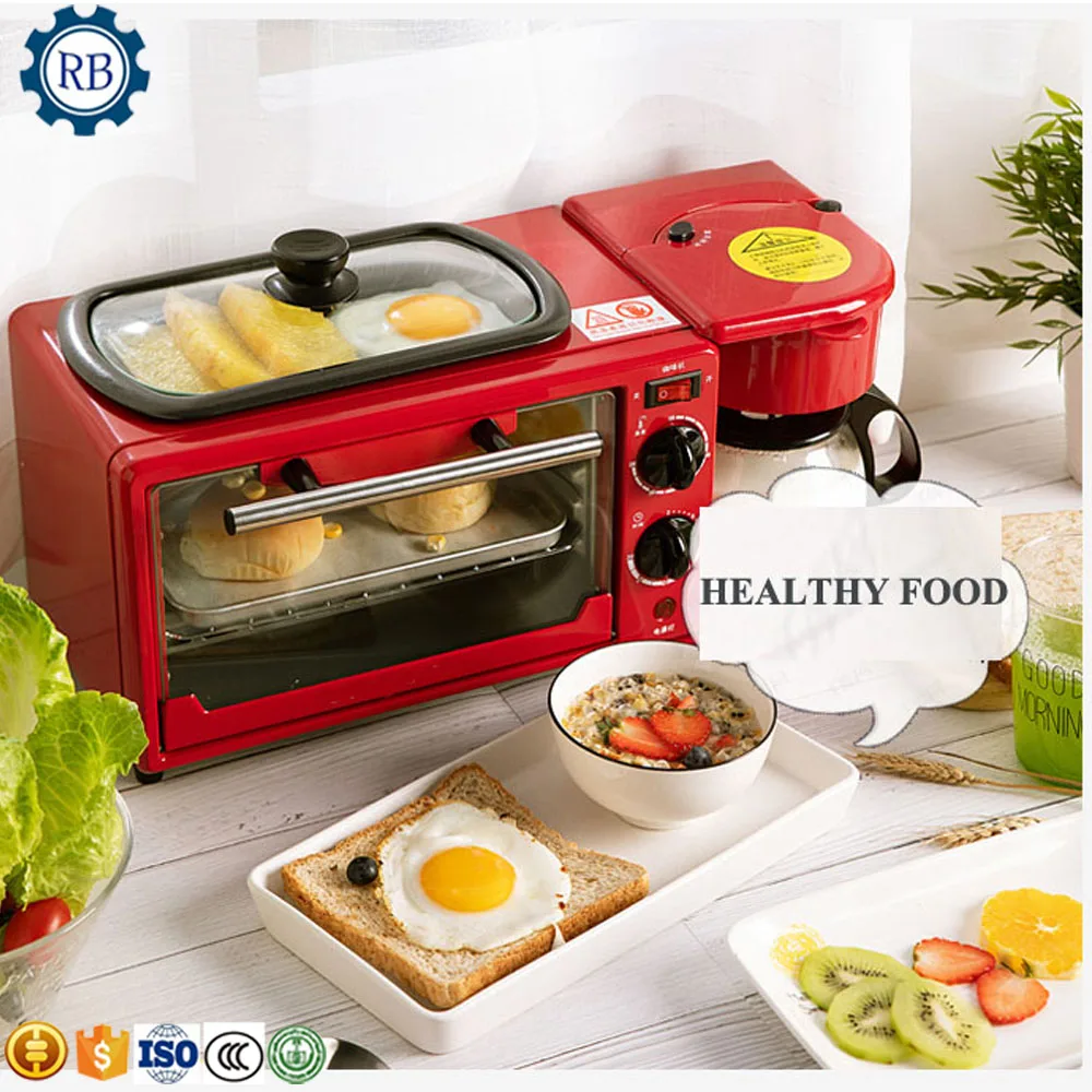 Made in China High Capacity 3 in 1 Breakfast Making Machine Egg Frying Coffee Maker Toast Oven