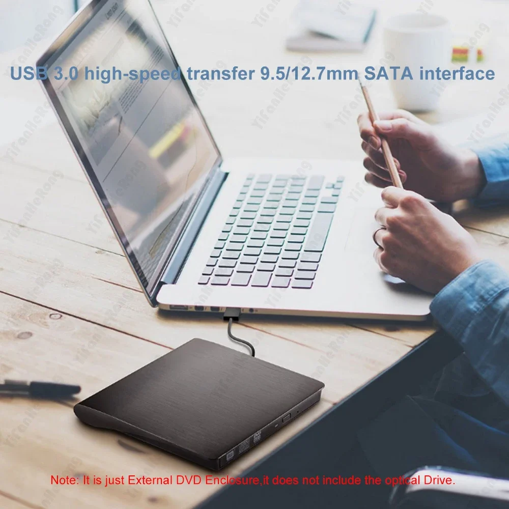 9.5/12.7 مللي متر USB3.0 نوع C SATA Blu-ra محرك الأقرا الضوئية عدة الخارجية المحمول الضميمة DVD/CD حافظة لأجهزة الكمبيوتر المحمول المحمول لا محرك