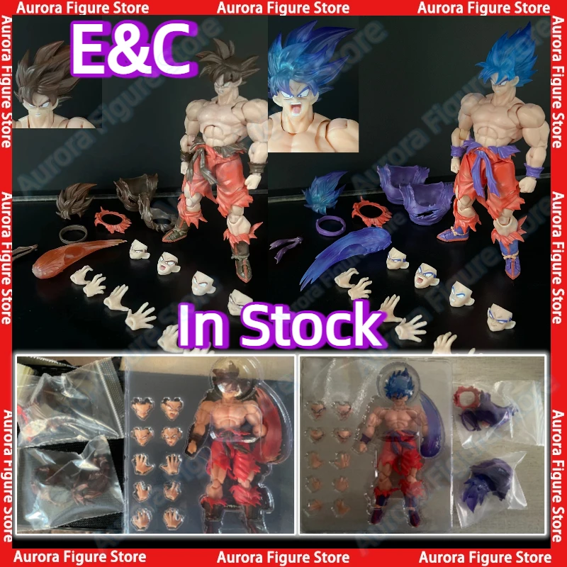 

In Stock E&C 1/12 Dragon Ball Z SHF Kaiouken Super Saiyan God Super Saiyan Son Goku Kaio-Ken Anime Action Figures Toys Model PVC