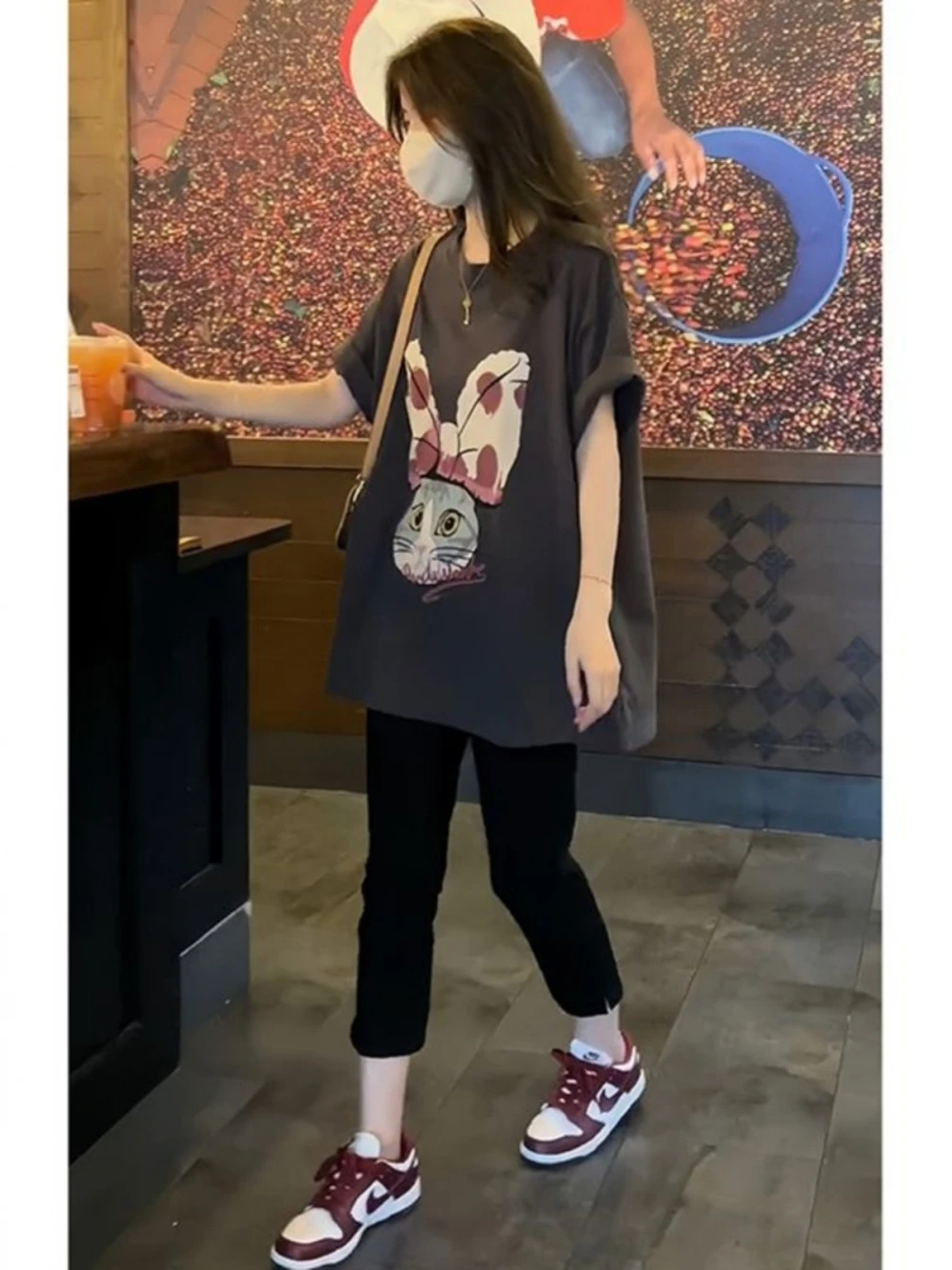 

plus Size Women's T-Shirt Summer Lightweight Loose Printed Short Sleeve Mid-Length Casual Top for And Pear Shaped Women