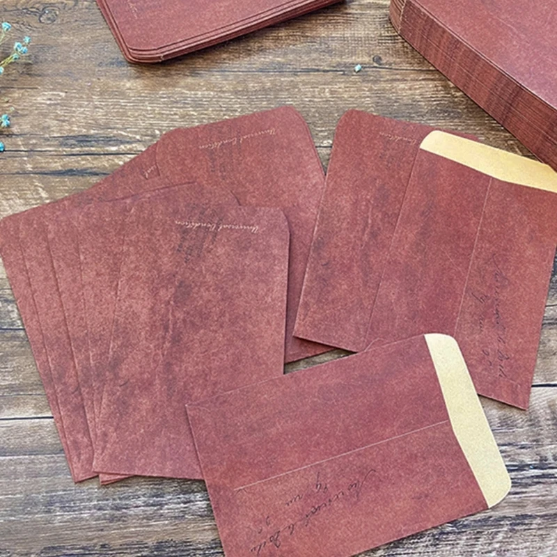 100x/Set Antique Envelopes Krafts Paper Envelopes Aged Blank Envelopes for Party Invitations Home Stationery Supplies