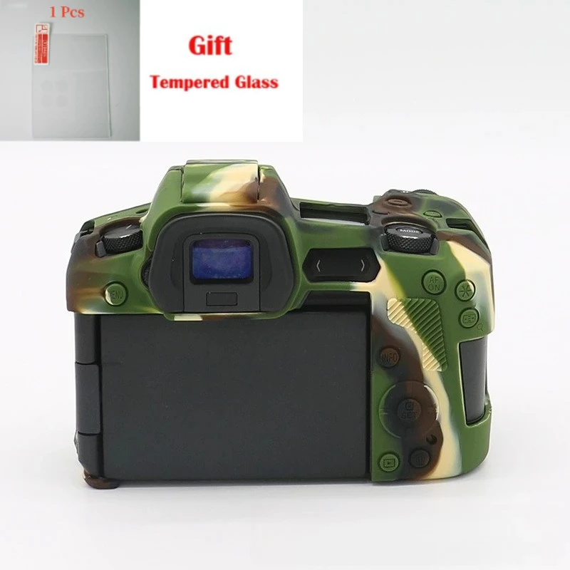 Micro Single Camera Silicone Case For Canon EOS R EOSR Protective Case Storage Bag Camera soft case bag +1PCS Free Tempered Film