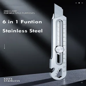 Cuchillo de utilidad multifuncional 6 en 1 acero inoxidable н ж канцеificio sencilador de papelería para todo propósito Botella de estaño tornillo de abierta 12 mejores ventas Matt Cutter - №10