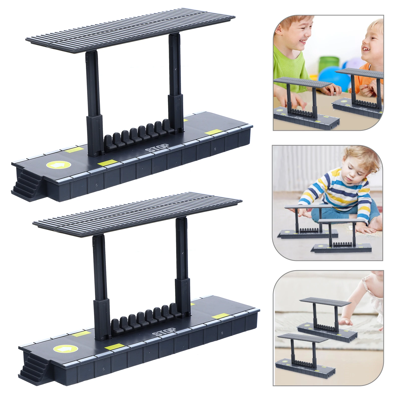 2 Pièces de Décoration de Scène de Train en Plastique pour Plateforme de Gare, Simulation DIY, Jeu de Rôle pour Enfants, Construction de Modèle de Gare DIY