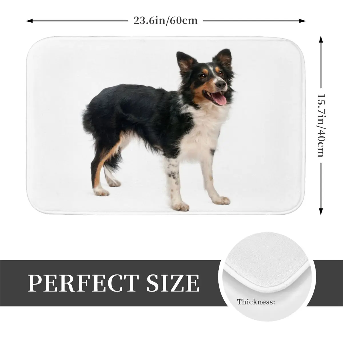 Border Collie Dog Bath Mat Pet Protective Toilet Pad for Shower Home Decor Anti Slip Foot Mat Custom Bathroom Accessories