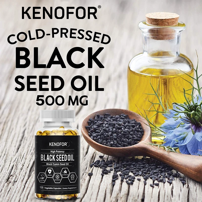 Black Seed Oil Capsules - Cold Pressed Organic Black Cumin Seed Oil for Immune System, Digestion, Skin, Hair, Heart Health