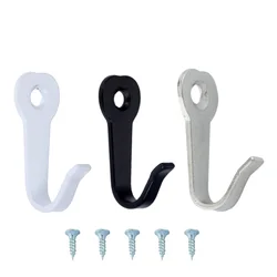 5pcs Hooks Mini Alloy Hangers w/screws Wall Mounted Hanging Rustic Keys Coat Bag Hat Handbag Kitchen 40mm Black/White/Silver