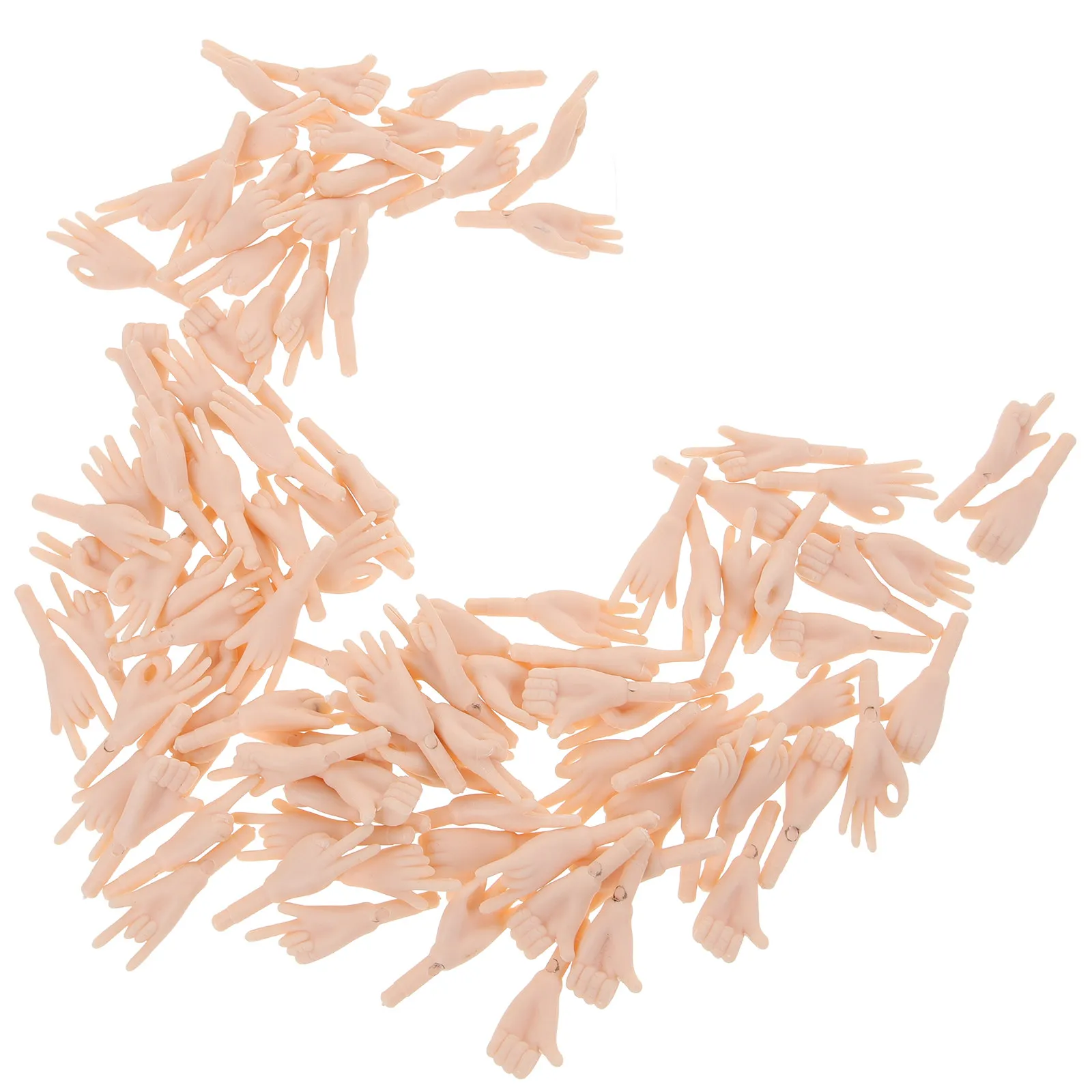 

100Pcs Mini Hand Parts Replacement Miniature Hand Joints for DIY Craft Assembly Plastic Handmade Craft Supplies
