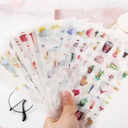 6sheets Cute  Paper Stickers Ink Color Simple Creative Decorative  Daily DIY for Diary Album Scrapbooking