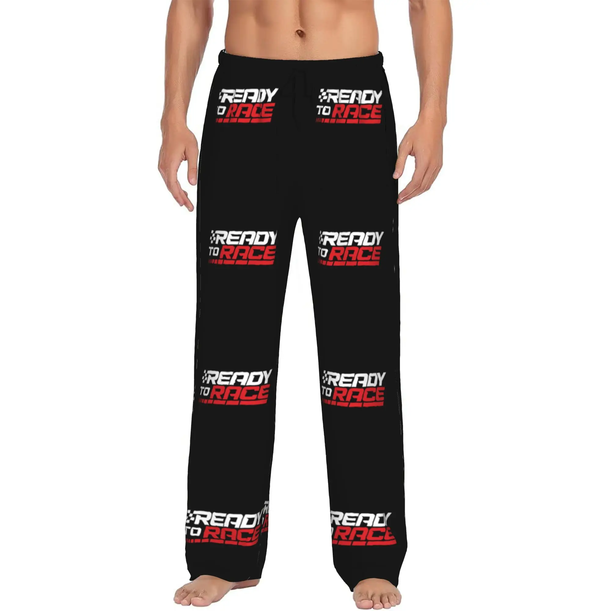 Custom Printed Men Ready To Race Pajama Pants Enduro Motocross Race Sleepwear Sleep Lounge Bottoms with Pockets