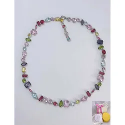 Fashionable new rainbow candy color dopamine personalized vacation style necklace jewelry gift